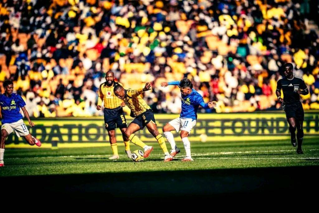 Kaizer Chiefs and Mamelodi Sundowns players during their Betway Premiership match at FNB Stadium.