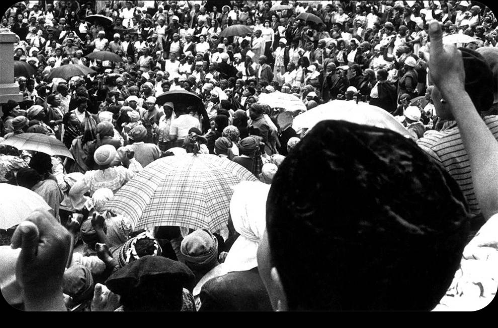 Women gather at the Union Buildings in Pretoria during South Africa’s National Women’s Day commemoration.