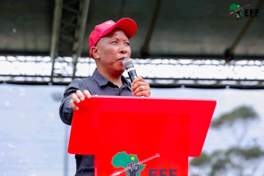 Julius Malema addresses EFF supporters at the manifesto launch in Mthatha