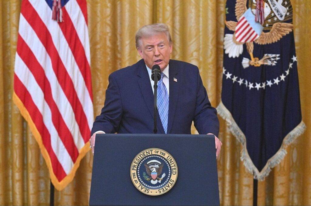 US President Donald Trump during a White House meeting