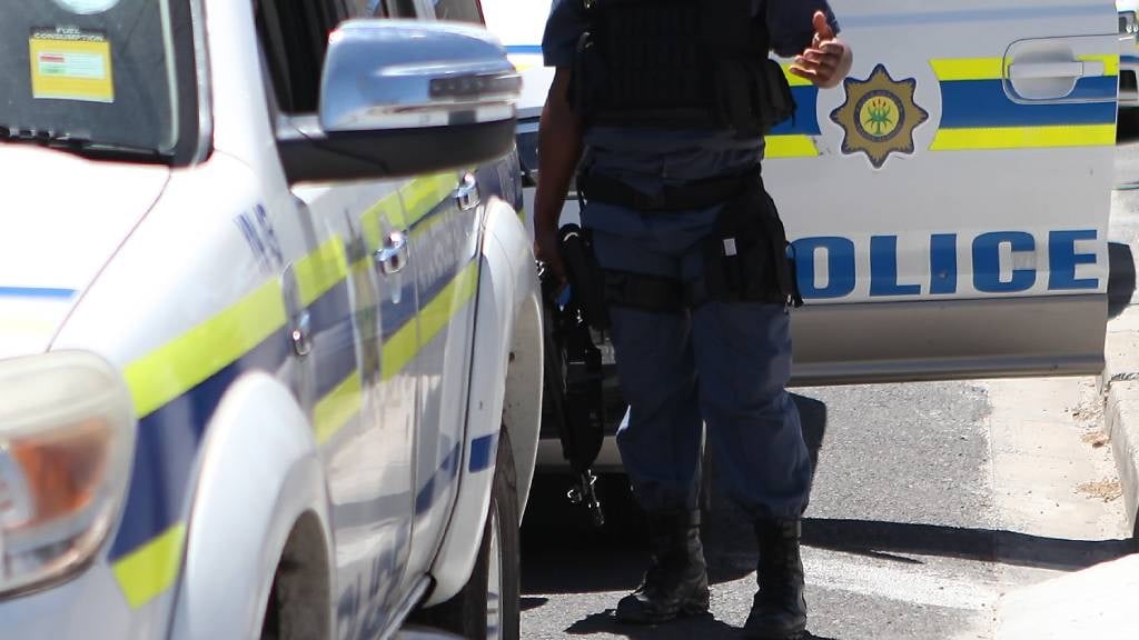 Police at a crime scene in Kwadwesi, Gqeberha, following a shooting in which four men were fatally shot during an exchange of gunfire with SAPS members.